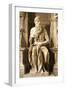 Moses, Detail from Tomb of Julius II-Michelangelo Buonarroti-Framed Giclee Print