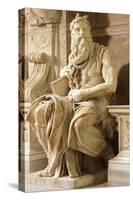 Moses, Detail from Tomb of Julius II-Michelangelo Buonarroti-Stretched Canvas