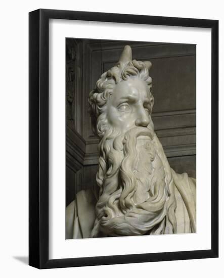 Moses (Detail of Face)-Michelangelo Buonarroti-Framed Giclee Print