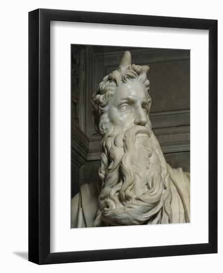 Moses (Detail of Face)-Michelangelo Buonarroti-Framed Giclee Print