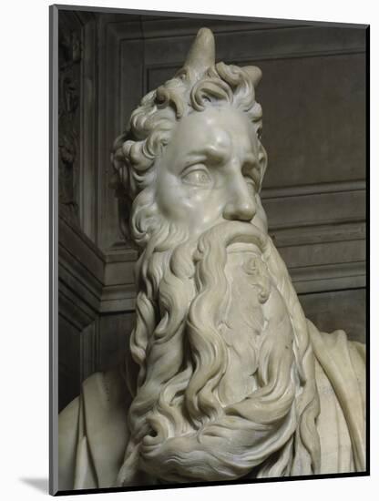 Moses (Detail of Face)-Michelangelo Buonarroti-Mounted Giclee Print