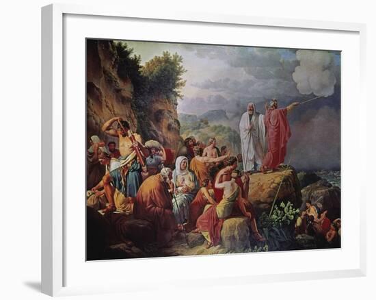 Moses Divides the Waters of the Red Sea-Christopher Eckersberg-Framed Giclee Print