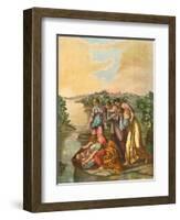 Moses Found in the Nile-Eugene Ronjat-Framed Art Print