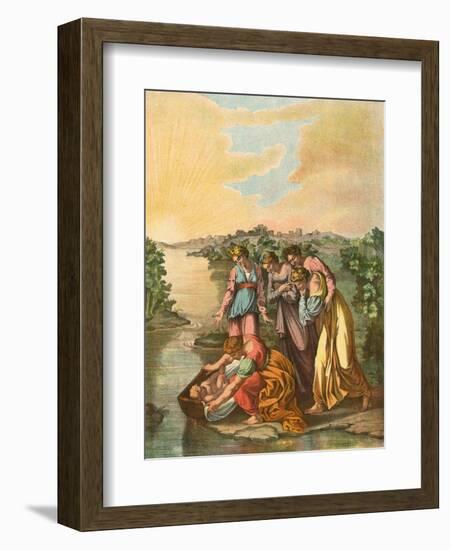Moses Found in the Nile-Eugene Ronjat-Framed Art Print