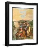 Moses Found in the Nile-Eugene Ronjat-Framed Art Print