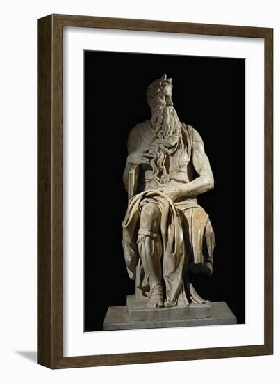 Moses, from the Tomb of Pope Julius II in San Pietro in Vincoli, Rome-Michelangelo Buonarroti-Framed Giclee Print