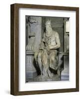 Moses (Full View, Right Side)-Michelangelo Buonarroti-Framed Giclee Print