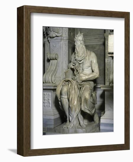 Moses (Full View, Right Side)-Michelangelo Buonarroti-Framed Giclee Print