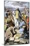 Moses Giving the Tablets with the Ten Commandments to the People of Israel-null-Mounted Giclee Print