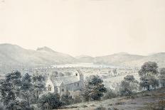 View of Bala Pool, Llyntagit, from above Llanfawr Church, Meirionethshire, 1805 (W/C on Paper)-Moses Griffith-Stretched Canvas