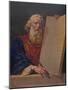 Moses holding the tablets inscribed with the Ten Commandments.-Stocktrek Images-Mounted Art Print