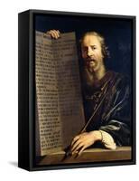 Moses Holding the Ten Commandments-Philippe De Champaigne-Framed Stretched Canvas