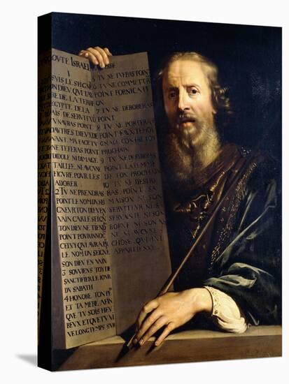 Moses Holding the Ten Commandments-Philippe De Champaigne-Stretched Canvas