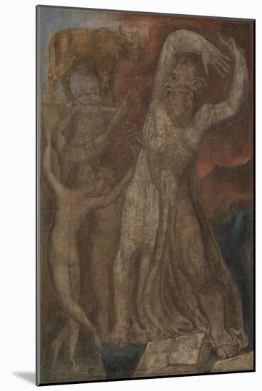 Moses Indignant at the Golden Calf-William Blake-Mounted Giclee Print