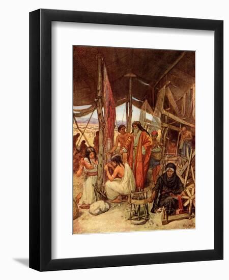 Moses inspecting the Tabernacle - Bible-William Brassey Hole-Framed Premium Giclee Print