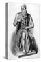 Moses (Michelangelo)-J Landseer-Stretched Canvas