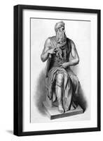 Moses (Michelangelo)-J Landseer-Framed Art Print