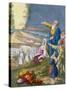 Moses Parting the Red Sea, from a Bible Printed by Edward Gover, 1870s-Siegfried Detler Bendixen-Stretched Canvas