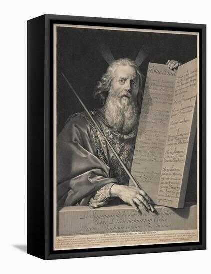 Moses Presenting the Ten Commandments, 1699-Robert Nanteuil-Framed Stretched Canvas