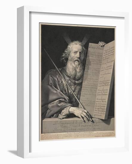 Moses Presenting the Ten Commandments, 1699-Robert Nanteuil-Framed Giclee Print