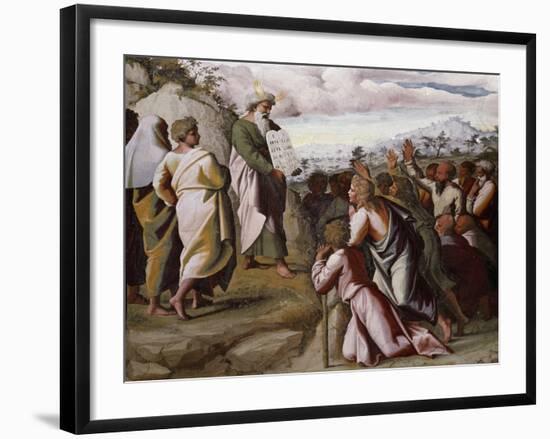 Moses Presenting the Ten Commandments-Raphael-Framed Giclee Print