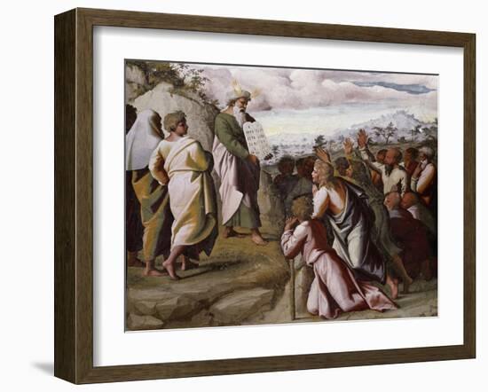 Moses Presenting the Ten Commandments-Raphael-Framed Giclee Print