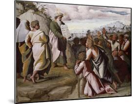 Moses Presenting the Ten Commandments-Raphael-Mounted Giclee Print