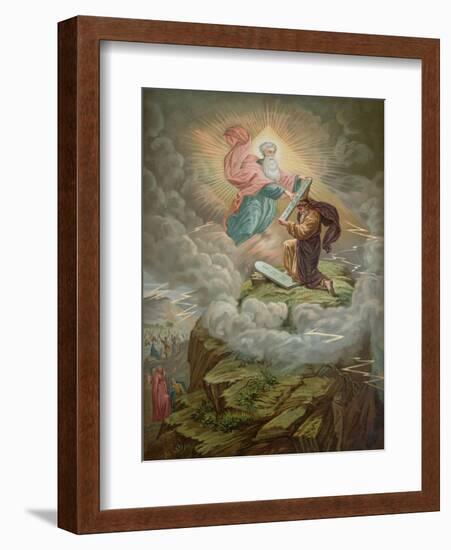 Moses Receives the Tablets of the Law from God on Mount Sinai-null-Framed Giclee Print