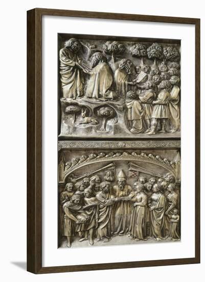 Moses Receiving Laws and Dictates, and Marriage of Mary, Panel on Lateral Side of Altar of St James-null-Framed Giclee Print