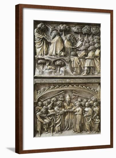 Moses Receiving Laws and Dictates, and Marriage of Mary, Panel on Lateral Side of Altar of St James-null-Framed Giclee Print