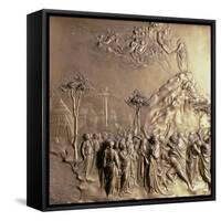 Moses Receiving the Tablets of the Law, One of Ten Relief Panels-Lorenzo Ghiberti-Framed Stretched Canvas