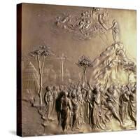 Moses Receiving the Tablets of the Law, One of Ten Relief Panels-Lorenzo Ghiberti-Stretched Canvas