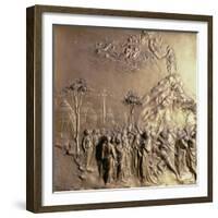 Moses Receiving the Tablets of the Law, One of Ten Relief Panels-Lorenzo Ghiberti-Framed Giclee Print