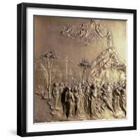 Moses Receiving the Tablets of the Law, One of Ten Relief Panels-Lorenzo Ghiberti-Framed Giclee Print