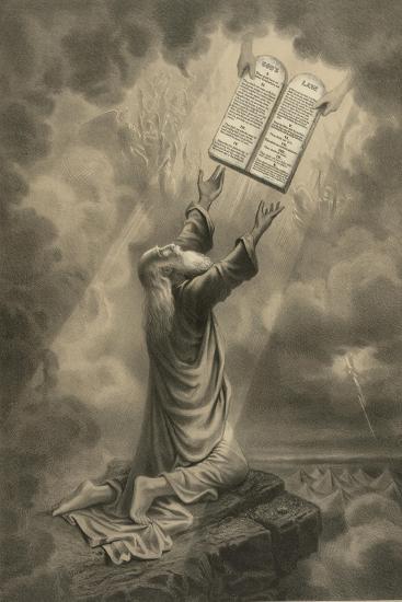 Moses Receiving The Ten Commandments Giclee Print Science Source moses-receiving-the-ten-commandments-giclee-print-science-source