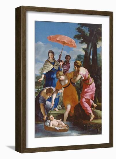 Moses Rescued from the Water, C.1655-57-Giovanni Francesco Romanelli-Framed Giclee Print