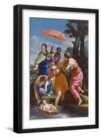 Moses Rescued from the Water, C.1655-57-Giovanni Francesco Romanelli-Framed Giclee Print
