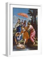 Moses Rescued from the Water, C.1655-57-Giovanni Francesco Romanelli-Framed Giclee Print