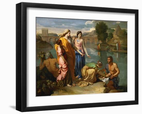 Moses Saved from the Floods of the Nile by the Pharaoh's Daughter-Nicolas Poussin-Framed Giclee Print