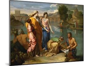 Moses Saved from the Floods of the Nile by the Pharaoh's Daughter-Nicolas Poussin-Mounted Giclee Print