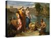 Moses Saved from the Floods of the Nile by the Pharaoh's Daughter-Nicolas Poussin-Stretched Canvas