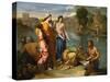 Moses Saved from the Floods of the Nile by the Pharaoh's Daughter-Nicolas Poussin-Stretched Canvas