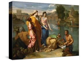 Moses Saved from the Floods of the Nile by the Pharaoh's Daughter-Nicolas Poussin-Stretched Canvas