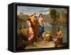 Moses Saved from the Water-Nicolas Poussin-Framed Stretched Canvas