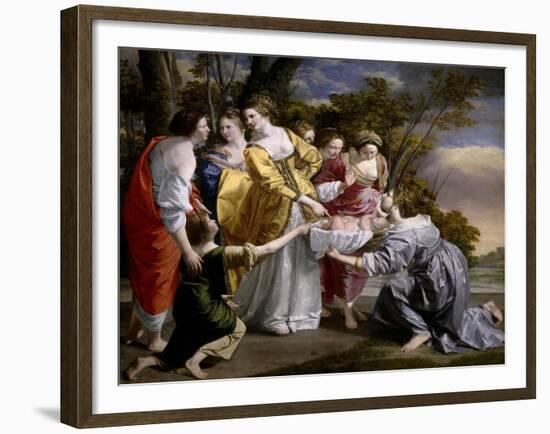 Moses Saved From the Waters', 1633, Italian School-Orazio Gentileschi-Framed Giclee Print