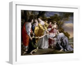 Moses Saved From the Waters', 1633, Italian School-Orazio Gentileschi-Framed Giclee Print