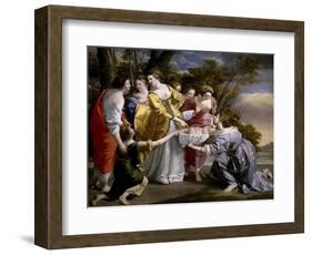 Moses Saved From the Waters', 1633, Italian School-Orazio Gentileschi-Framed Giclee Print