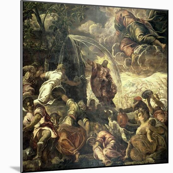 Moses Striking Water from the Rock, 1575-Jacopo Robusti Tintoretto-Mounted Giclee Print