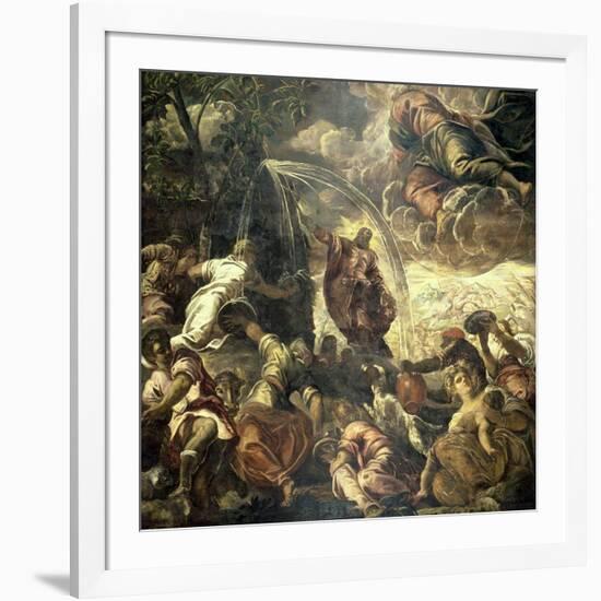 Moses Striking Water from the Rock, 1575-Jacopo Robusti Tintoretto-Framed Giclee Print