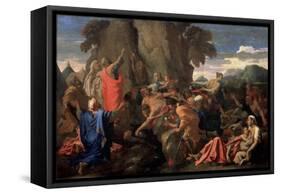 Moses Striking Water from the Rock, 1649-Nicolas Poussin-Framed Stretched Canvas